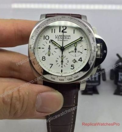 Swiss Replica Panerai Luminor Daylight Watch White Chronograph PAM251